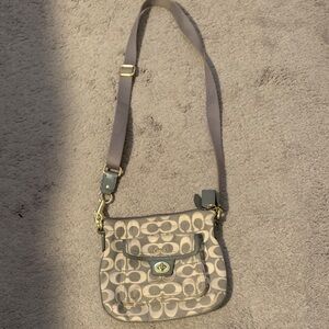 Coach Beige and Gray Crossbody Bag